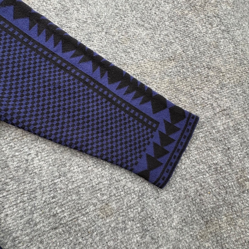 Nina Leonard‎ Sweater Dress Womens L Blue Black Geometric Aztec Boho Artsy Fairy - Picture 8 of 11